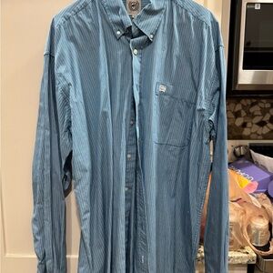 Cinch Men's Blue Pinstripe Button Down Shirt